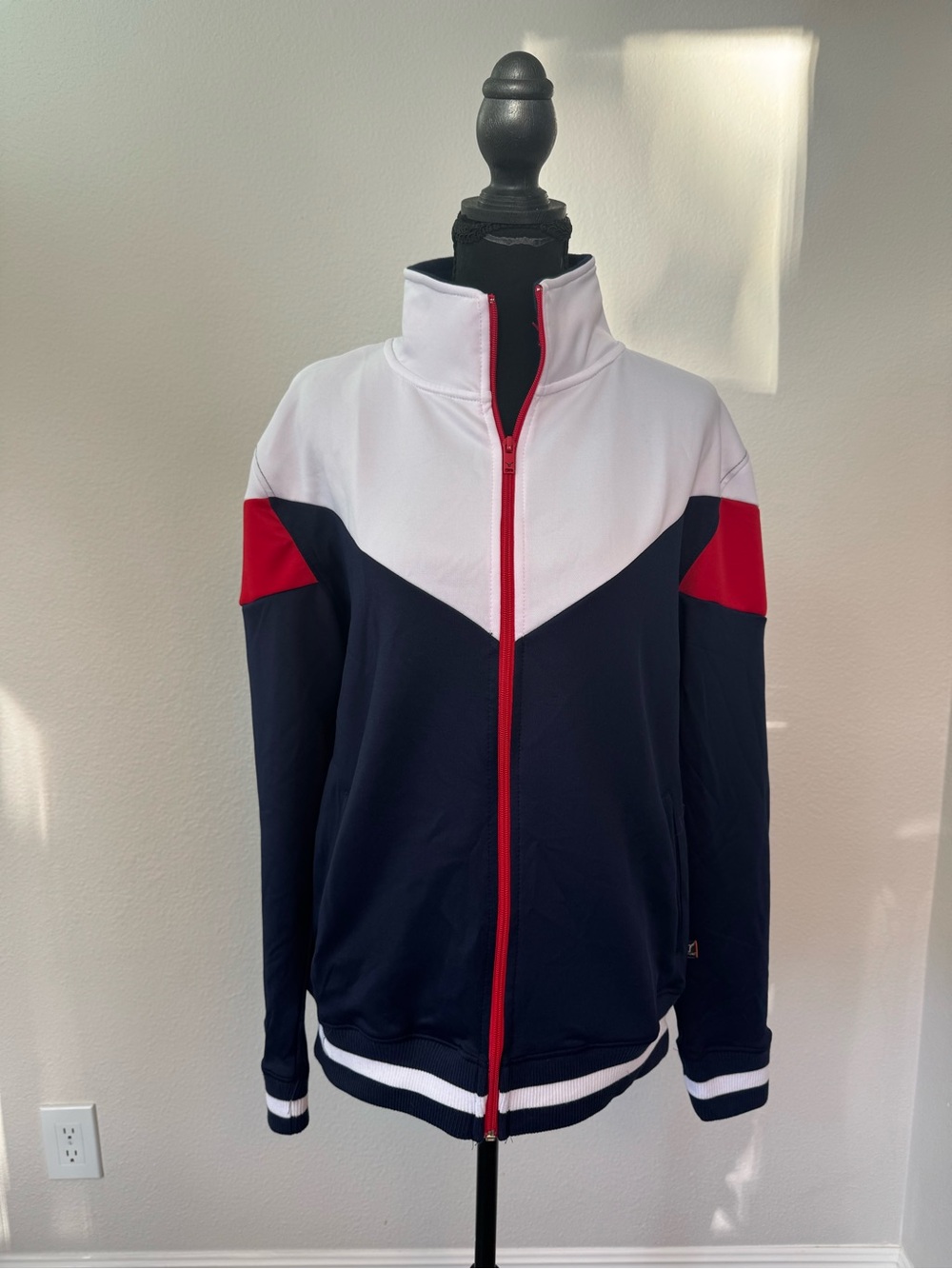 ScreenShot Navy Red White Colorblock Track Jacket Size S